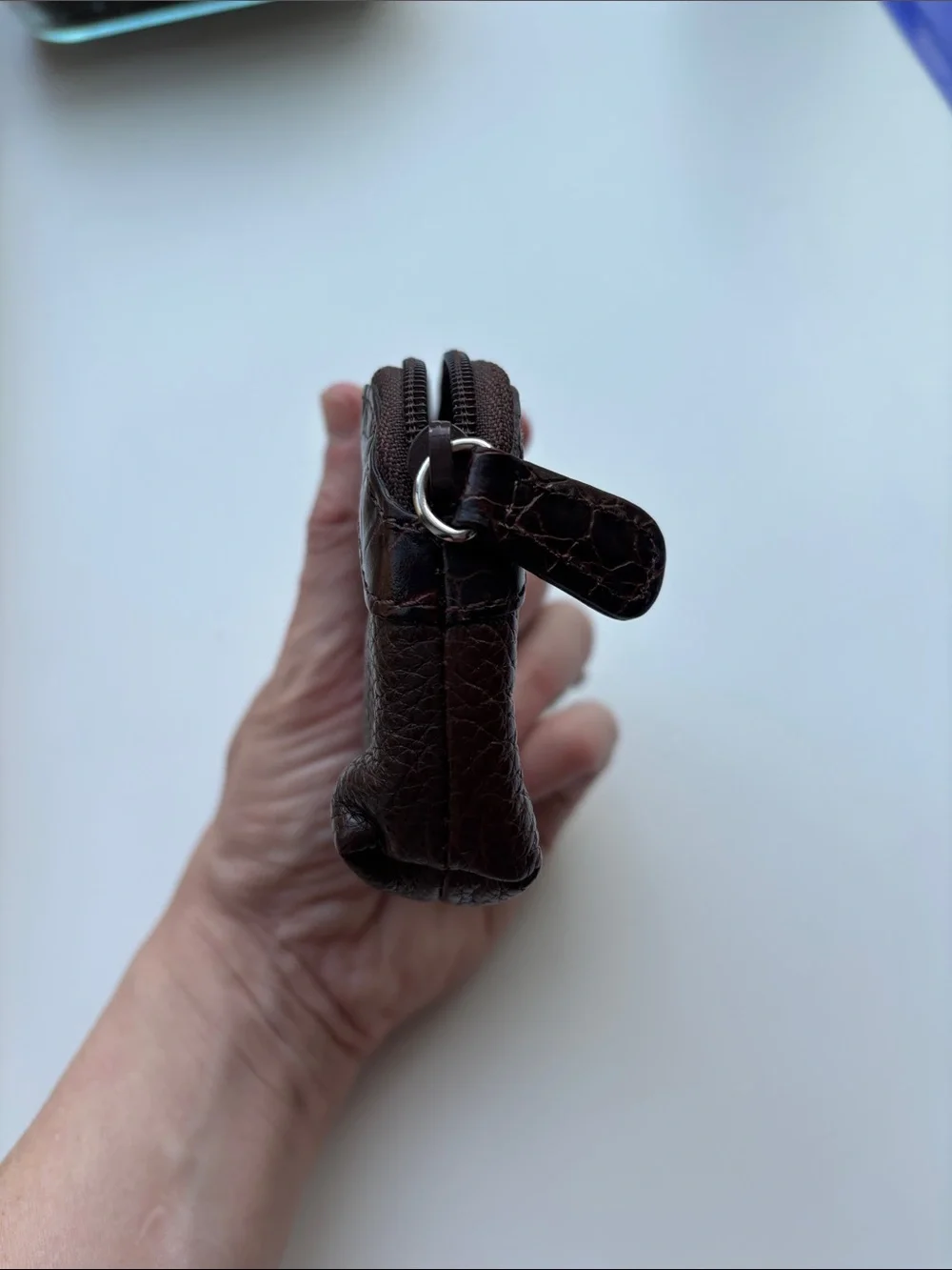 Brighton Dark Brown Pebbled Leather Heart Coin Wallet or Jewelry Bag
